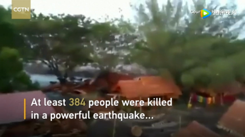印尼强震引发海啸 已致384人遇难.mp4